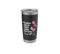 Wrinkles Only Go Where Smiles Have Been Cute Parrot Mexican Vaso térmico de acero inoxidable de doble pared