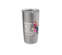 Wrinkles Only Go Where Smiles Have Been Cute Parrot Mexican Vaso térmico de acero inoxidable de doble pared