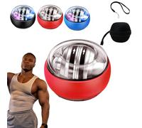 Wrist Ball Exerciser, Wrist Ball Hand Exerciser, Auto-start Gyroscopic Forearm Exerciseres, Torqueball Hand Exerciser, Wrists Power Gyroball for Strengthen Grip, Arms & Joints, Anti-Slip Shell (Red)