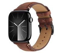 Wristitani Correa de cuero compatible con correas de Apple Watch de 44 mm, 45 mm, 46 mm, 42 mm, 49 mm, 41 mm, 40 mm, para hombres, correa de repuesto de cuero genuino para iWatch Ultra 3/2/1 Series 11