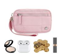 Wristlet Wallet, Cartera portátil con Cremallera, 6,89 x 4,13 Pulgadas Stylish Change, para Tarjetas de crédito de Monedas, teléfono, Travel Friendly Purse, Rosa, Se référer au descriptif,