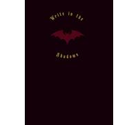 Write in the Shadows: Minimalistisches Notizbuch (5 x 7 Zoll) mit 100 linierten Seiten schwarz mit Fledermaus-Motiv