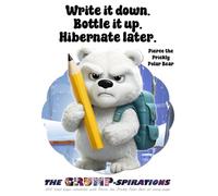 “Write It Down. Bottle It Up. Hibernate Later.” - Funny Notebook featuring Pierce the Prickly Polar Bear: Grump-spirations Collection (8.5x11”, 200 Pages)
