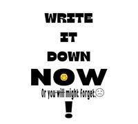 WRITE IT DOWN Or you -will- might forget: Funny Gift Notebook Journal for Friends and Family