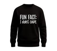 WriteFusion Fun FACT: I Don't Care - frase sarcástica, declaración irónica, diseño minimalista, humor con actitud, Negro , 3XL