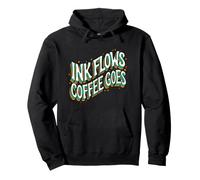 Writer Ink Flows Coffee Goes Author Illustrator Sudadera con Capucha