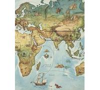 'Writing in' book inspired by home education: History map watercolour designed cover exercise book