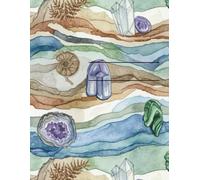 'Writing in' book inspired by home education: Watercolour geology inspired cover notebook Draw, doodle, label and write inserts.