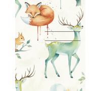 'Writing in' book inspired by home education: Woodland animal watercolour design cover 'writing book'