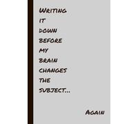 Writing it down before my brain changes the subject… Again: A Relatable, ADHD-Friendly Journal for Capturing Thoughts, Lists, and Brilliant Ideas Before They Disappear