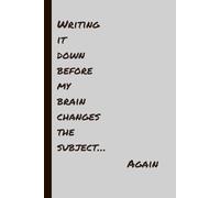 Writing it down before my brain changes the subject… Again: A Relatable, ADHD-Friendly Journal for Capturing Thoughts, Lists, and Brilliant Ideas Before They Disappear