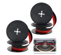 Writing Machine Tape, 2 Piezas Cinta Maquina de Escribir, Compatible with Olivetti GR.4/GR.8, Uno de 6 metros, Red and Black Nylon Typewriter Color Ribbon