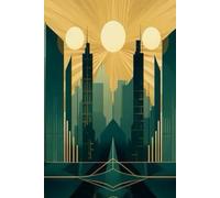 Writing Note Book - Art Deco City Scene - 100 Pages.