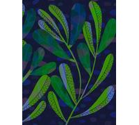 Writing notebook with leaves cover design on blue - design by Elaheh Bos: 200 pages for writing