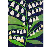 Writing notebook with white flower cover design on blue - design by Elaheh Bos