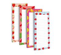 Writing Pad, 4-Piece Easy Tear-Off Cute Fruit Memo Set & Small Lined Note Pads, Perfect for Home, Office, School, College, Classroom, Outdoor, Travel, Work, Study, Shopping Lists for Women and Girls