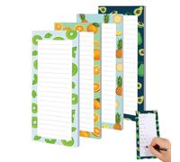 Writing Pad - 4 Pieces Easy Tear-Off Cute Fruit Memo Pads, Small Lined Note Pads | Home, Office, School, College, Classroom, Travel, Outdoor, Work, Study, Shopping List, Women & Girls, Daily Notes