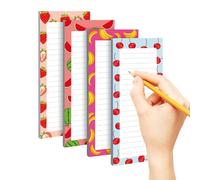 Writing Pad - 4 Pieces Easy Tear-Off Cute Fruit Memo Pads, Small Lined Note Pads | Inicio, Oficina, Escuela, Universidad, Aula, Viajes, Outdoor, Work, Estudio, Lista de Compras, Mujeres y Niñas, Notas