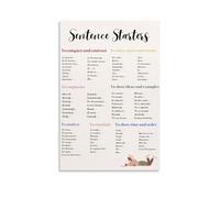 Writing Tools Poster Sentence Starters for Better Essays Canvas Wall Art Print for Study Room Home Office or Classroom(Unframed,16x24inch(40x60cm))