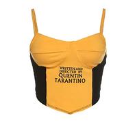 Written and Directed by Quentin Tarantino Crop Tops para mujer, sexy, sin mangas, con diseño de letras amarillo M