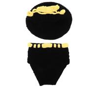 WRITWAA 1 Conjunto de ropa para fotografía de recién nacidos: disfraz de policía para bebé niño, gorro de ganchillo hecho a mano y pañal de punto para bebés de 0 a 3 meses. Accesorios para