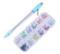 WRITWAA 1 Juego conjunto de pluma de perforación Accesorio clavo talón juego de uñas manicura herramientas kit de de imitación de uñas decoración de uñas Azul