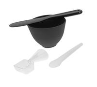 WRITWAA 1 Juego conjunto de tazones de para equipo de de la piel limpieza silicio tazón de mezcla de facial titular de la de bricolaje PD Negro
