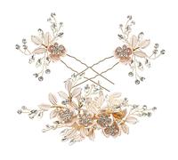 WRITWAA 1 Juego conjunto de tocados de novia hair wedding tiaras de novia Banquete present alfiler dama de honor accesorios pelo de la boda tocado de boda pasador de pelo de novia aleación