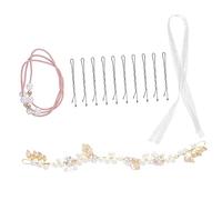 WRITWAA 1 Juego de hoja de oro Brillar guirnalda tocado diadema banda para el cabello para fiesta diadema con brillo Accesorios para el cabello de fiesta perla Dorado