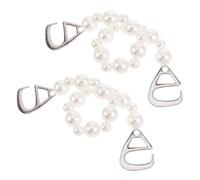 WRITWAA 1 Juego Hebilla Del Zapato Del Agujero Cadena De Perlas Para Bolso Correa De Bolso De Perlas Amuletos De Zapatos Brillantes Aleación De Zinc 2 Piezas