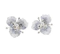 WRITWAA 1 Par De Pendientes De Pétalos De Circonía Pendientes De Circonía Cúbica De Pendientes De Flores Para Pesas De Damas De Honor Bodas De Vacaciones De Verano