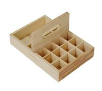 WRITWAA 1 Pieza contenedor de Almacenamiento de Varias Redes Organizador básico portátil Makeup Organizer Box Cesta de Almacenamiento contenedor versátil Caso versátil de Madera Khaki