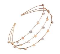 WRITWAA 1 Pieza diadema con estrella de strass tocado de mujer Diadema dorada diademas de moda diadema de aleación de zinc decoración de diadema accesorio para el cabello metal zinc Dorado