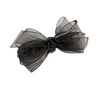WRITWAA 1 Pieza Horquilla De Lazo Bows Barretas Pasador De Pelo Pinzas Para El Cabello Arco Accesorios Para El Cabello Alfileres Exquisita Horquilla Black Organdí