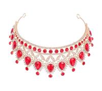 WRITWAA 1 Pieza Nupcial Hada Cumpleaños Para Mujeres Adulto Banda Novia Para Ser Decoraciones Comunión Boda Rojo Material De Aleación De Circonio De Diamante Suelto