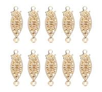 WRITWAA 10 Conectores para Collar de Metal Hueco Calado Cierre Deslizante Ovalado para Bisutería Ganchos Ligeros para Collares de Múltiples Capas Accesorios DIY para Joyería Artesanal