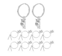 WRITWAA 10 llaveros de baterista, llaveros de mini batería para amantes de la música, recuerdo de banda de rock retro, regalos para profesores de música y clases de jazz, joyería de graduación