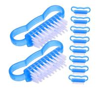 WRITWAA 10 Piezas cepillo de limpieza de uñas cepillo de uñas Cepillo para uñas Herramientas de manicura rígido Suave fregar clavo depurador de uñas reutilizable limpiador de uñas páginas
