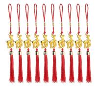 WRITWAA 10 piezas de adornos de cabra con borla roja para el Año Nuevo Chino 2027, decoraciones Feng Shui para la riqueza y la buena suerte en el Año Nuevo Lunar.