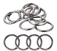 WRITWAA 10 Piezas de Anillos Redondos de Metal Cierre de Resorte para Llaveros Diy, Accesorios Prácticos para Organización de Llaves, Tamaño Adecuado para Manualidades y Colgantes