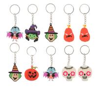 WRITWAA 10 Piezas Llavero de Halloween Dibujos Animados de Pvc, Accesorio para Festival Bordes Suaves y Delicados, Decoración de Bolso Adorable para Uso Diario Varios estilos