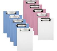 WRITWAA 10 Piezas Portapapeles de Plástico A5 Pinza Rígida, Esquinas Redondeadas y Gancho Retráctil para Uso Portátil en Oficina y Escuela Color Aleatorio