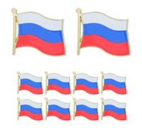 WRITWAA 10 Unidades Pin de Metal Diseño de Bandera de Rusia Esmaltado, Alfiler Decorativo Resistente y Elegante para Ropa y Accesorios