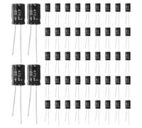 WRITWAA 100 condensadores electrolíticos de aluminio con terminales radiales, 8x12 mm, 470 µF, 25 V, de alta frecuencia, piezas de repuesto para pantallas LCD de televisores, microondas y de juegos.