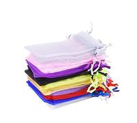 WRITWAA 100 Piezas Bolsas de Organza para Obsequio de Boda Bolsas de Obsequio Cordón para Joyería para Boda para Favor de Fiesta Color Aleatorio Varios estilos