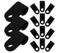 WRITWAA 100 Unidades Abrazadera de Clip Tipo R de Nylon Negro para Cables, Sujeta Cables Diámetro de 6.4 Mm, Fácil Instalación en Oficinas y Fábricas