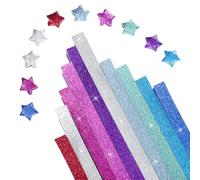 WRITWAA 1040 Piezas Tiras de Papel de Origami Brillo en Forma de Estrella, , Azul y Púrpura Degradado, Papel Decorativo para Manualidades Diy, Suministros para Fiestas y Bricolaje