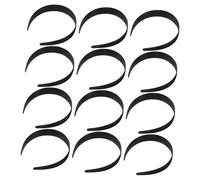 WRITWAA 12 Piezas Accesorios de diadema básico spa delgado artesanía plano Banda de cabello liso mujeres DIY diademas Bandas para el cabello de bricolaje Diadema simple el plastico Negro