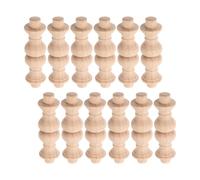 WRITWAA 12 Piezas Barandilla de Madera Maciza sin Terminar Doble Espiga para Proyectos de Mejora del Hogar y Artesanía, Color Caqui, Diseño Resistente y Montaje Sencillo
