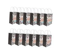 WRITWAA 12 Piezas Bolsa De Papel De Vaca Bolsas Para Regalos De Cumpleaños Guardar Postres Para Fiestas Temáticas Vaca Lola
